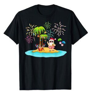 Decorated Christmas Palm Tree Tropical Xmas Coconut Lights T-Shirt